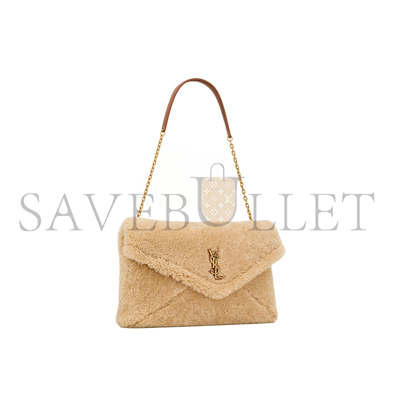 YSL CASSANDRE LARGE POUCH ON CHAIN IN SHEARLING 8536110T84W9210 (29.5*18*5cm)